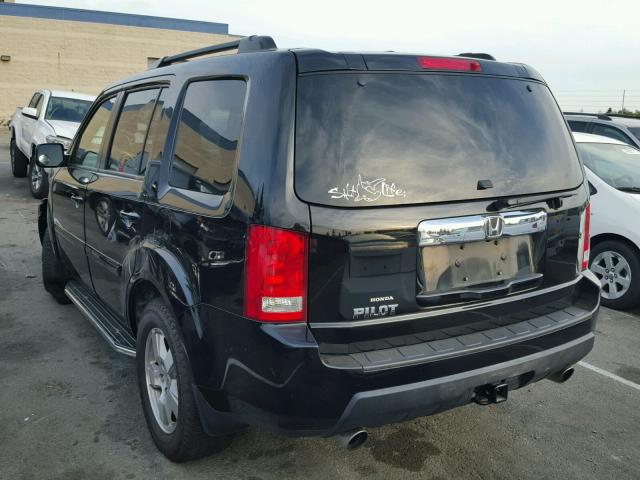 5FNYF3H56AB020212 - 2010 HONDA PILOT EXL BLACK photo 3