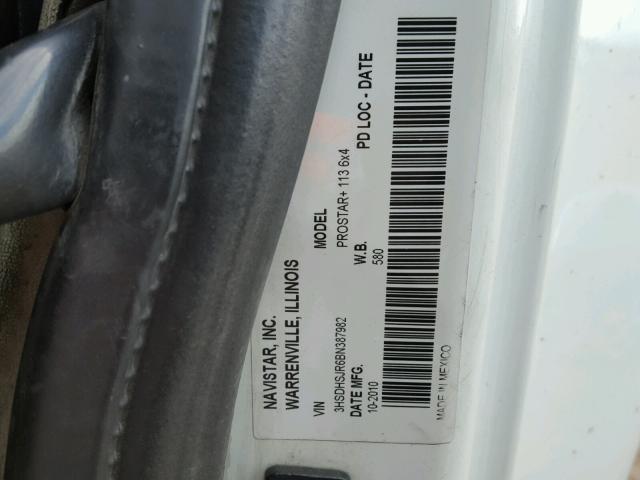 3HSDHSJR6BN387982 - 2011 INTERNATIONAL PROSTAR 白色 照片 10