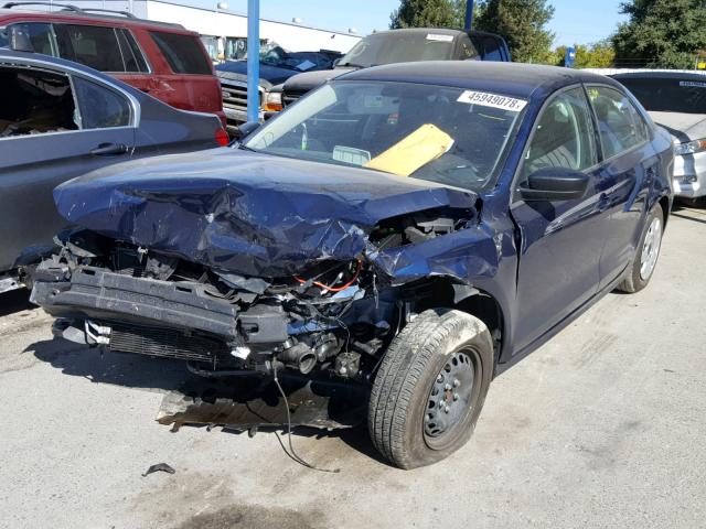 3VW1K7AJ4EM424720 - 2014 VOLKSWAGEN JETTA BASE BLUE photo 2