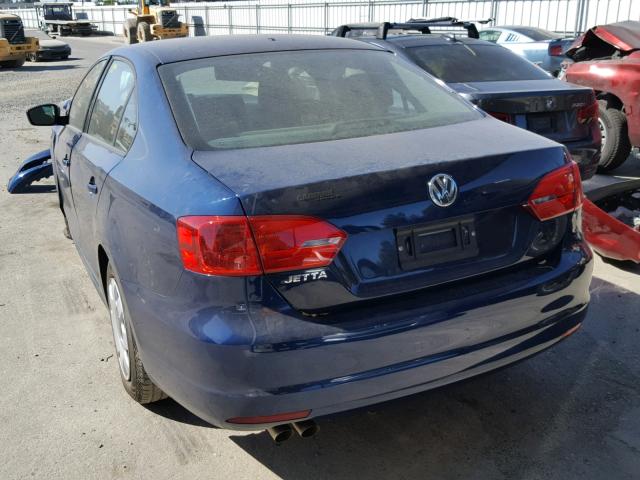 3VW1K7AJ4EM424720 - 2014 VOLKSWAGEN JETTA BASE BLUE photo 3