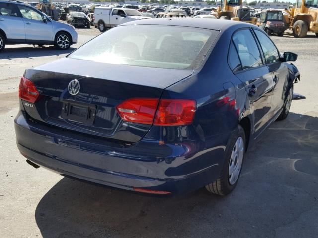 3VW1K7AJ4EM424720 - 2014 VOLKSWAGEN JETTA BASE BLUE photo 4