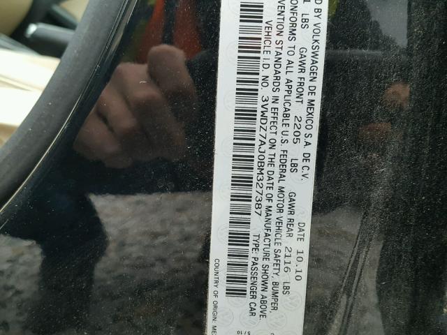 3VWDZ7AJ0BM327387 - 2011 VOLKSWAGEN JETTA SE 黑色 照片 10