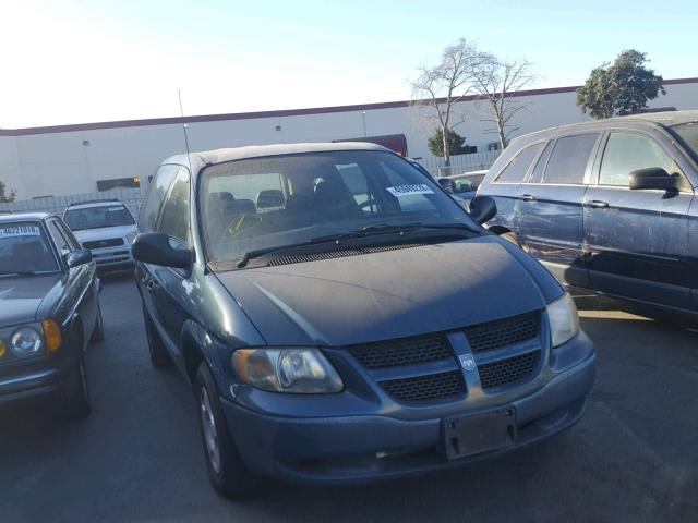 1B4GP25B02B532160 - 2002 DODGE CARAVAN SE GREEN photo 1