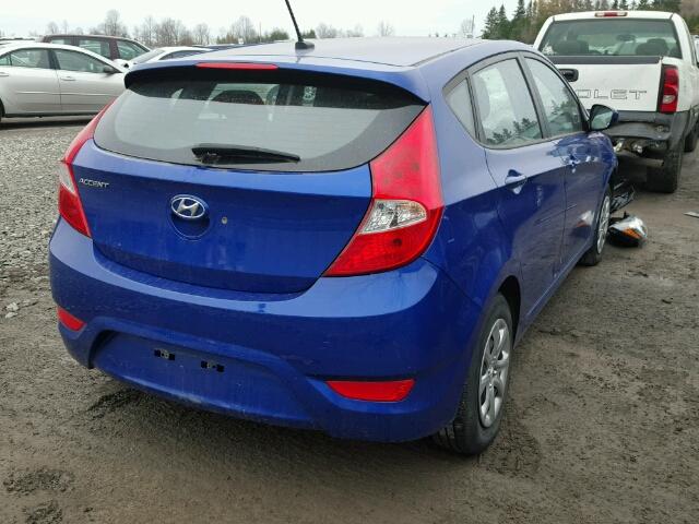 KMHCT5AE0DU111363 - 2013 HYUNDAI ACCENT GLS BLUE photo 4