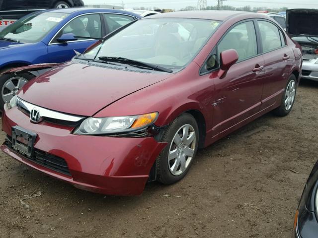 1HGFA16568L112149 - 2008 HONDA CIVIC RED photo 2