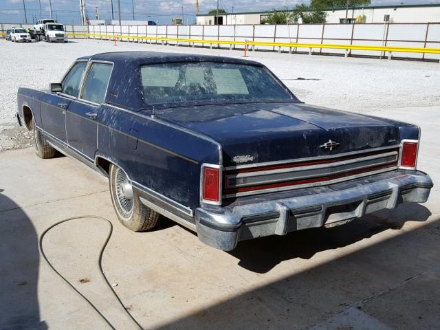 9Y82S713626 - 1979 LINCOLN TOWN CAR BLUE photo 3