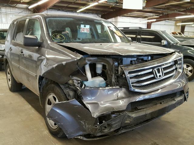 5FNYF4H28EB056470 - 2014 HONDA PILOT LX GRAY photo 1