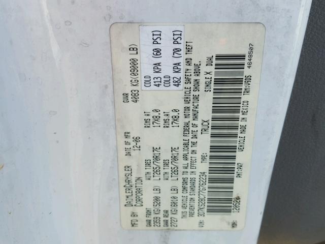 3D7KS28C77G762234 - 2007 DODGE RAM 2500 S WHITE photo 10