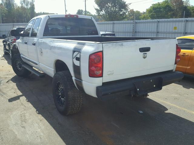 3D7KS28C77G762234 - 2007 DODGE RAM 2500 S WHITE photo 3