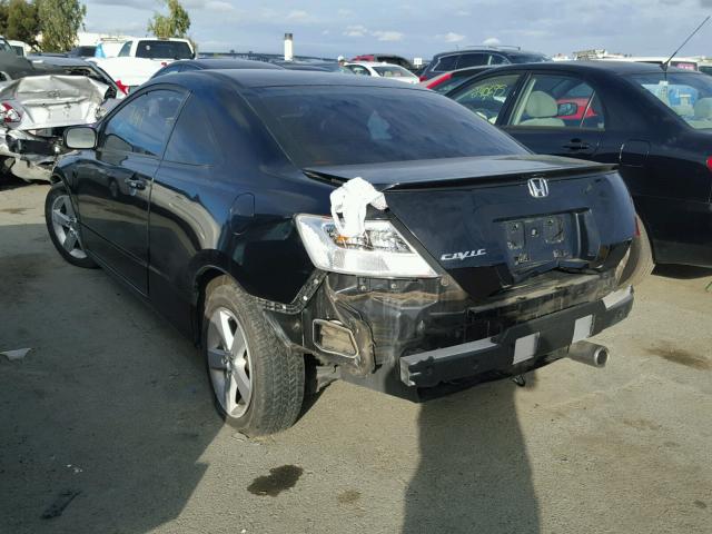 2HGFG12857H555323 - 2007 HONDA CIVIC BLACK photo 3