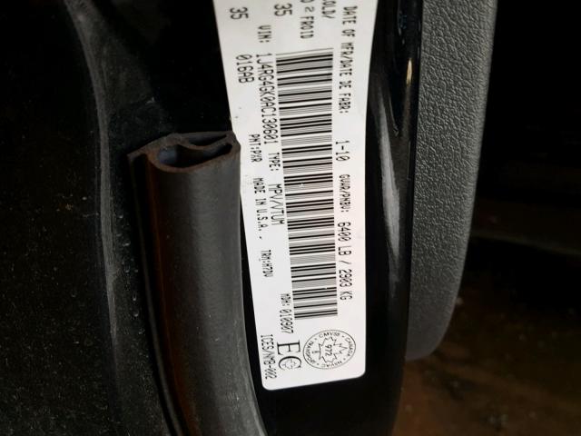 1J4RG4GK0AC130601 - 2010 JEEP COMMANDER შავი ფოტო 10