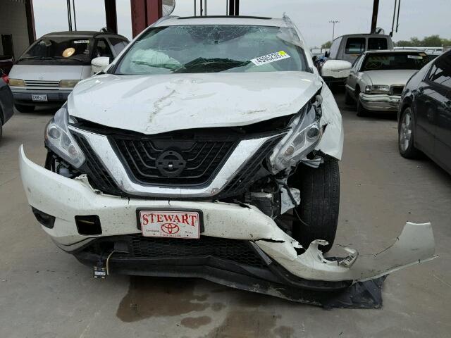 5N1AZ2MGXFN262919 - 2015 NISSAN MURANO S WHITE photo 9