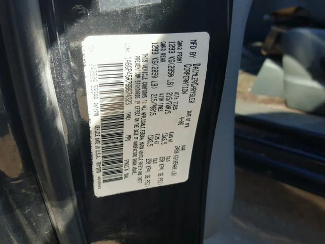 1A8GP45R76B674323 - 2006 CHRYSLER TOWN & COU BLACK photo 10