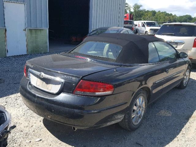 1C3EL65R54N391263 - 2004 CHRYSLER SEBRING LI BLACK photo 4