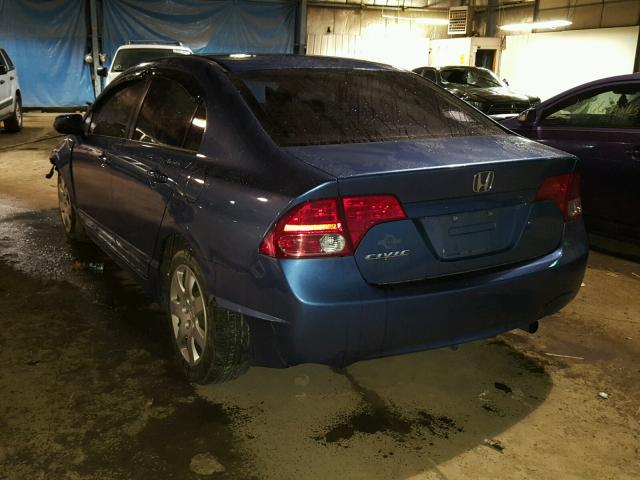 1HGFA16547L035506 - 2007 HONDA CIVIC LX BLUE photo 3