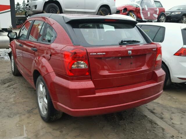 1B3HB48B57D569652 - 2007 DODGE CALIBER SX RED photo 3