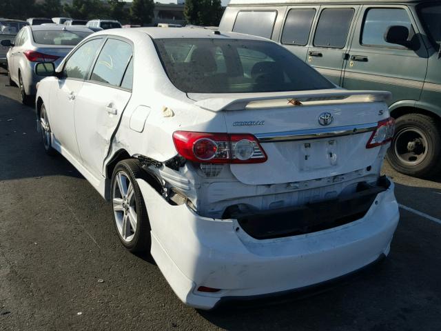 5YFBU4EE7DP158808 - 2013 TOYOTA COROLLA BA WHITE photo 3