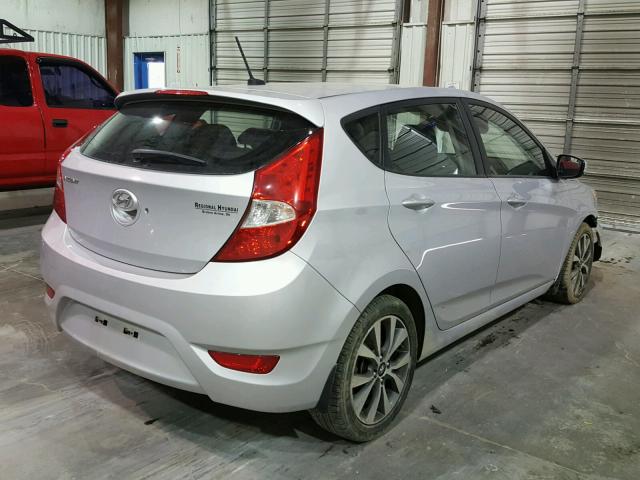 KMHCU5AE6GU265268 - 2016 HYUNDAI ACCENT SPO SILVER photo 4