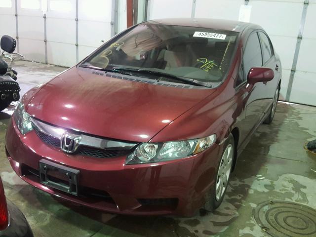 19XFA1F52AE066994 - 2010 HONDA CIVIC LX MAROON photo 2