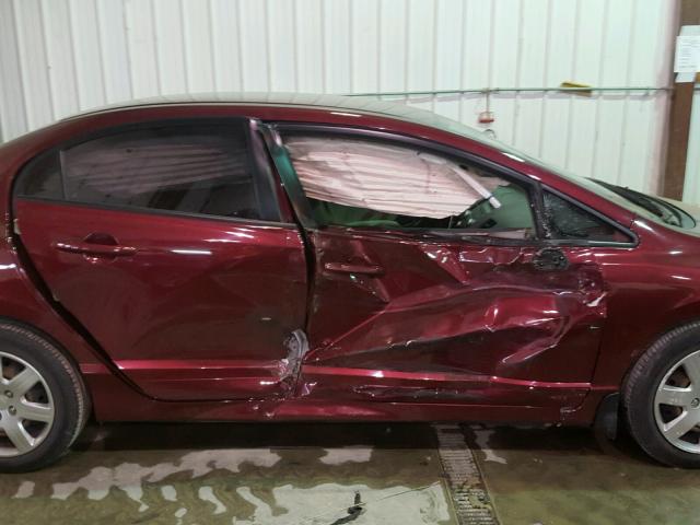 19XFA1F52AE066994 - 2010 HONDA CIVIC LX MAROON photo 9