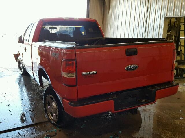 1FTRX14W15NA53940 - 2005 FORD F150 RED photo 3