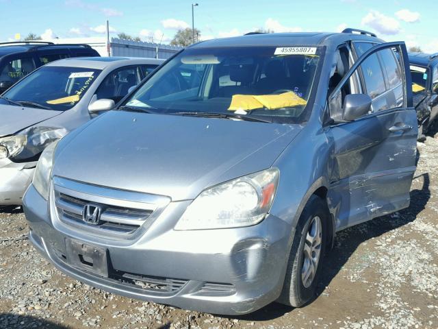5FNRL38616B012936 - 2006 HONDA ODYSSEY EX GRAY photo 2