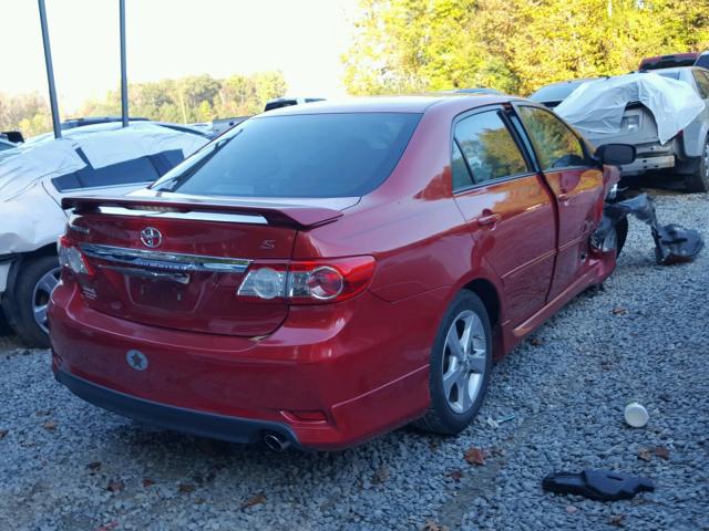 2T1BU4EE3DC994695 - 2013 TOYOTA COROLLA BA RED photo 4