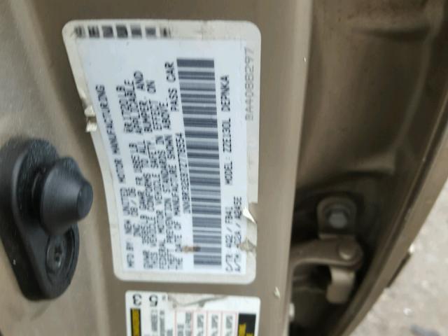 1NXBR32E87Z778554 - 2007 TOYOTA COROLLA CE TAN photo 10