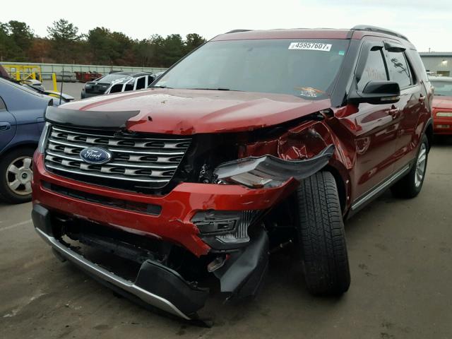 1FM5K7D86GGD22521 - 2016 FORD EXPLORER X RED photo 2