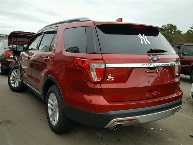 1FM5K7D86GGD22521 - 2016 FORD EXPLORER X RED photo 3