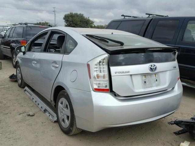 JTDKN3DU8B5345212 - 2011 TOYOTA PRIUS SILVER photo 3