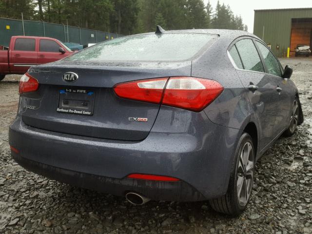 KNAFZ4A86E5078608 - 2014 KIA FORTE EX BLUE photo 4