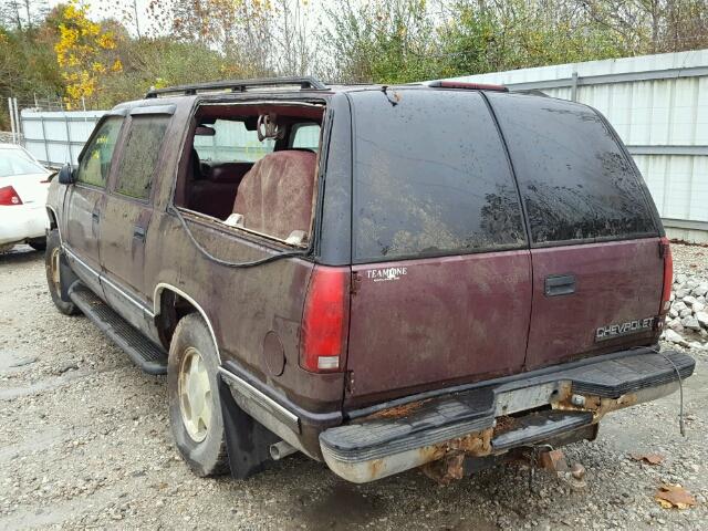 3GNFK16RXVG155360 - 1997 CHEVROLET SUBURBAN MAROON photo 3