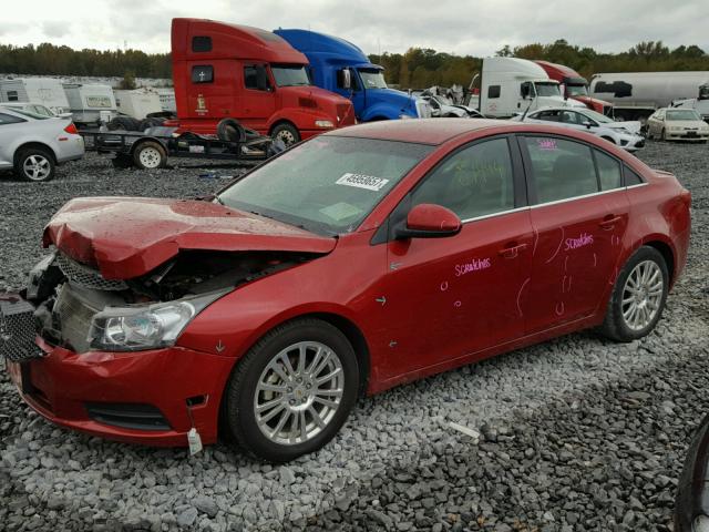 1G1PJ5S95B7242144 - 2011 CHEVROLET CRUZE ECO RED photo 2