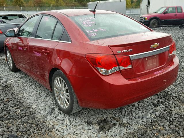 1G1PJ5S95B7242144 - 2011 CHEVROLET CRUZE ECO RED photo 3