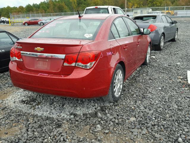 1G1PJ5S95B7242144 - 2011 CHEVROLET CRUZE ECO RED photo 4