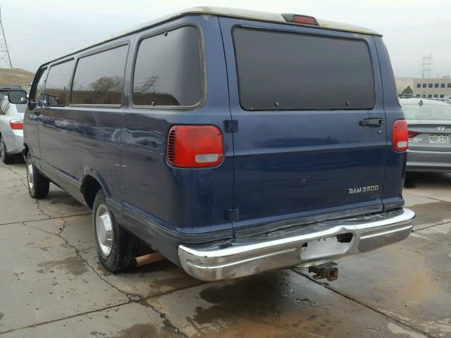 2B5WB35Z2SK540375 - 1995 DODGE RAM WAGON BLUE photo 3