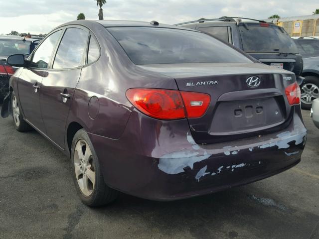 KMHDU46D08U288190 - 2008 HYUNDAI ELANTRA GL PURPLE photo 3