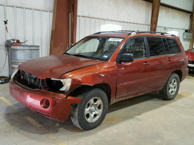 JTEGD21A830050036 - 2003 TOYOTA HIGHLANDER ORANGE photo 2