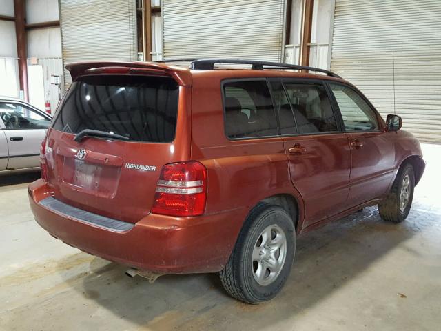 JTEGD21A830050036 - 2003 TOYOTA HIGHLANDER ORANGE photo 4