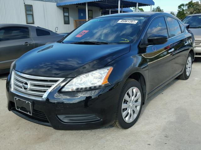 3N1AB7AP3FL692515 - 2015 NISSAN SENTRA S BLACK photo 2