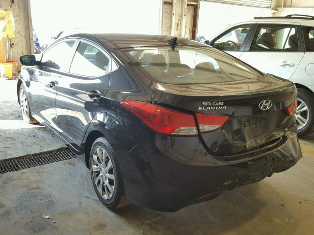 5NPDH4AE0CH066681 - 2012 HYUNDAI ELANTRA GL BLACK photo 3