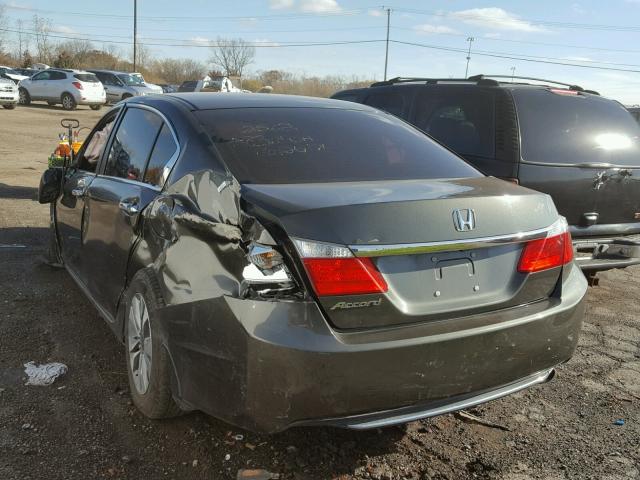 1HGCR2F35EA132562 - 2014 HONDA ACCORD LX GRAY photo 3