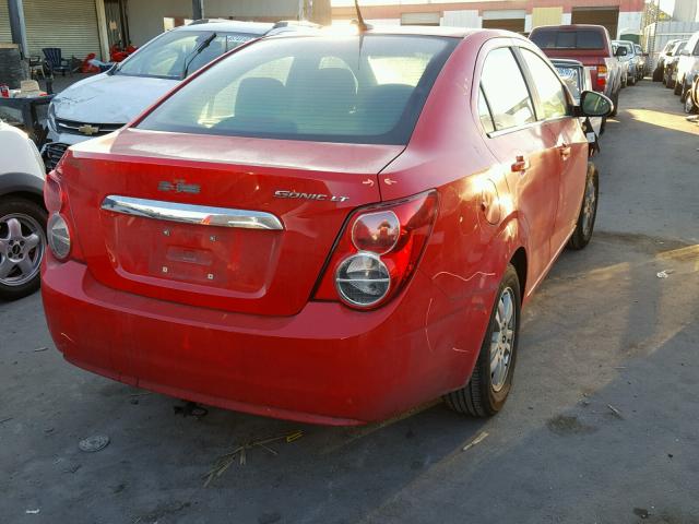 1G1JC5SG4E4111081 - 2014 CHEVROLET SONIC LT RED photo 4