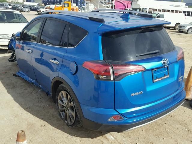 JTMDJREV6GD019243 - 2016 TOYOTA RAV4 HV LI BLUE photo 3