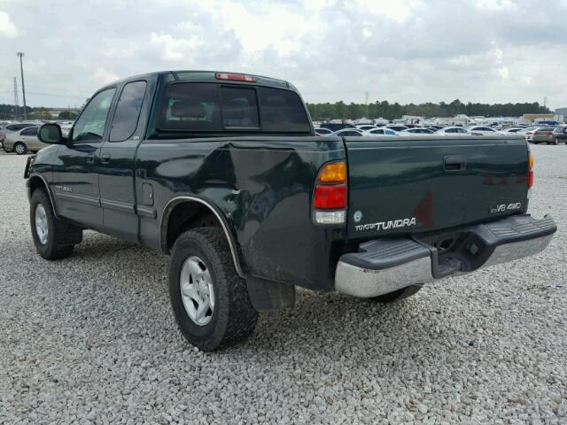 5TBBT44192S290144 - 2002 TOYOTA TUNDRA GREEN photo 3