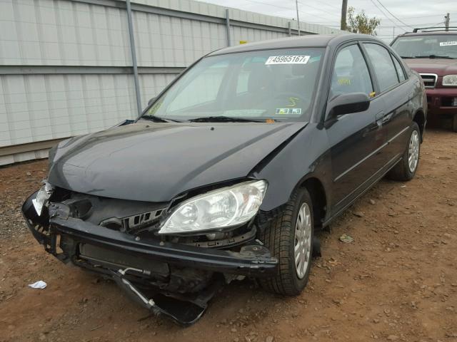 1HGES16505L004940 - 2005 HONDA CIVIC LX BLACK photo 2