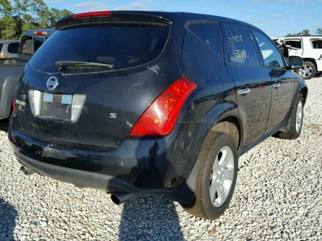 JN8AZ08T75W321292 - 2005 NISSAN MURANO SL BLACK photo 4