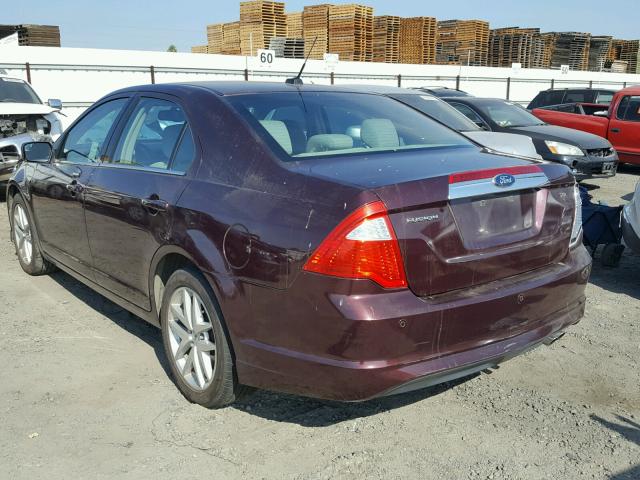 3FAHP0JA9BR214631 - 2011 FORD FUSION SEL PURPLE photo 3