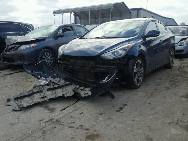 KMHDH4AH1EU127924 - 2014 HYUNDAI ELANTRA SE BLUE photo 2